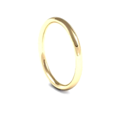 Subtle Traditional Court Ladies 2mm Wide Wedding Band Ring, 9ct & 18ct Gold and Platinum