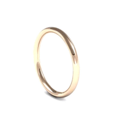 Subtle Traditional Court Ladies 2mm Wide Wedding Band Ring, 9ct & 18ct Gold and Platinum