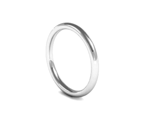 Slight Court Ladies 1.5mm Wide Wedding Band Ring, 9ct & 18ct Gold and Platinum