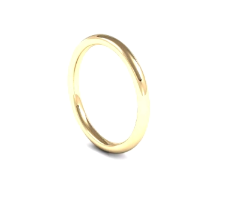 Slight Court Ladies 1.5mm Wide Wedding Band Ring, 9ct & 18ct Gold and Platinum