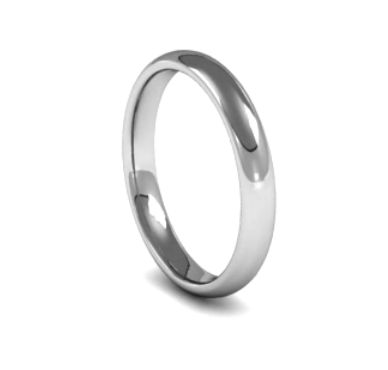 Edged Court Ladies 3mm Wide Wedding Band Ring, 9ct & 18ct Gold and Platinum