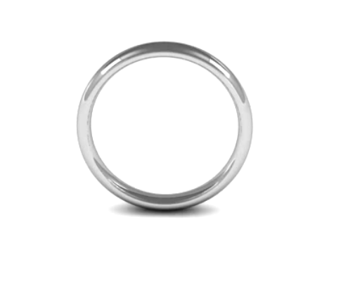 Edged Court Ladies 3mm Wide Wedding Band Ring, 9ct & 18ct Gold and Platinum