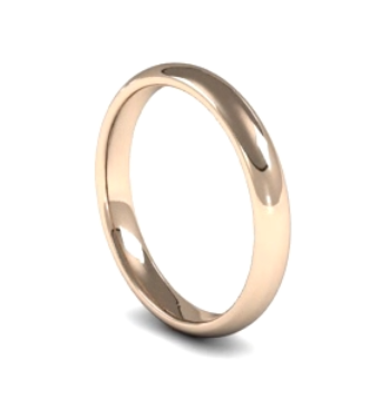 Edged Court Ladies 3mm Wide Wedding Band Ring, 9ct & 18ct Gold and Platinum