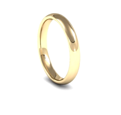 Edged Court Ladies 3mm Wide Wedding Band Ring, 9ct & 18ct Gold and Platinum