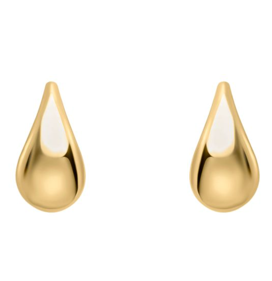 9CT yellow gold tear drop studs