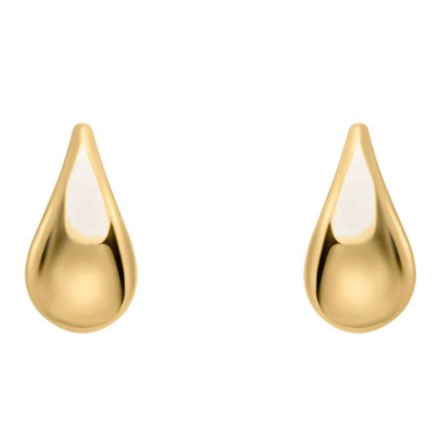 9ct Yellow Gold Tear Drop Stud Earrings
