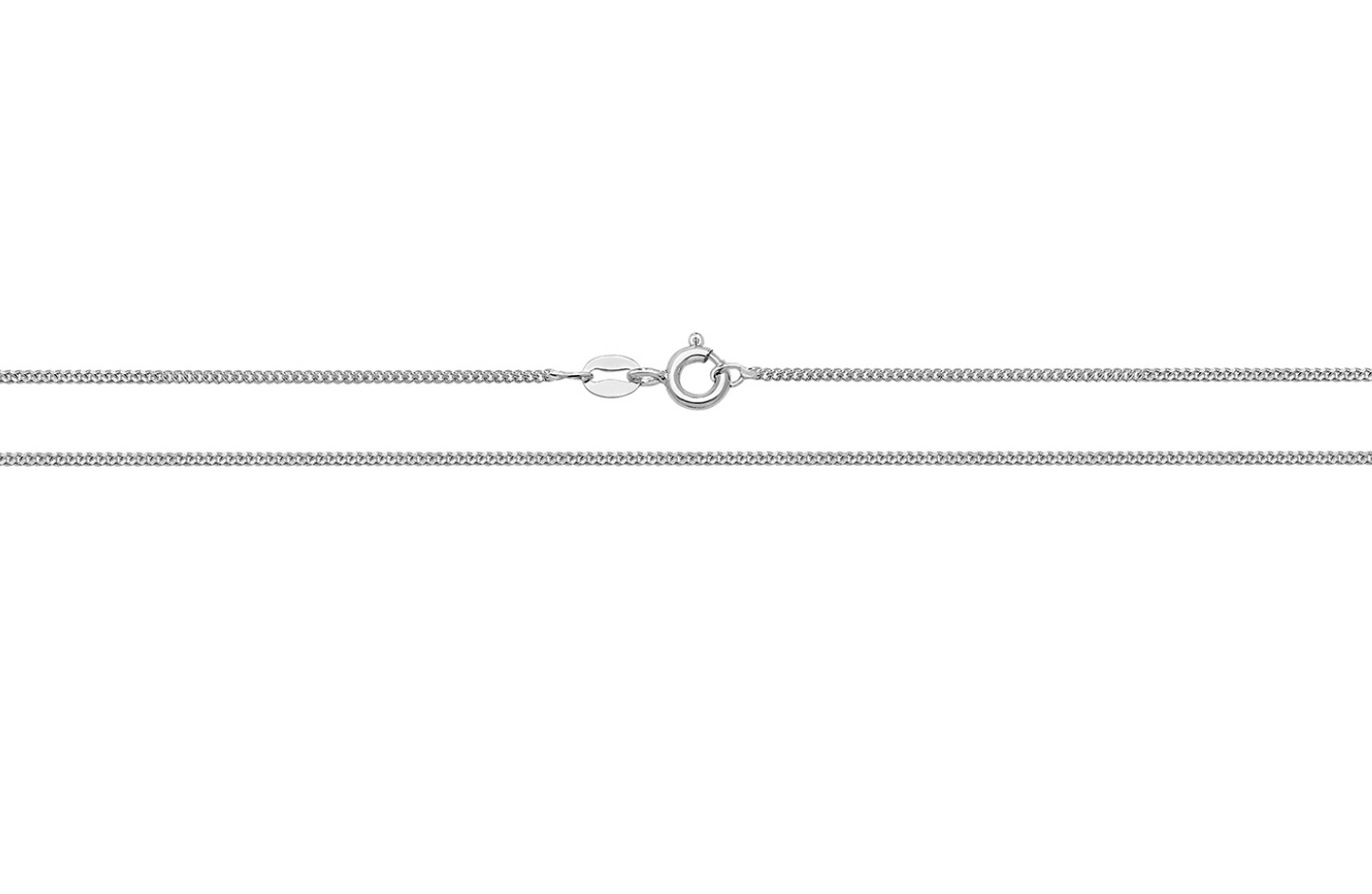 silver fine curb chain 18"