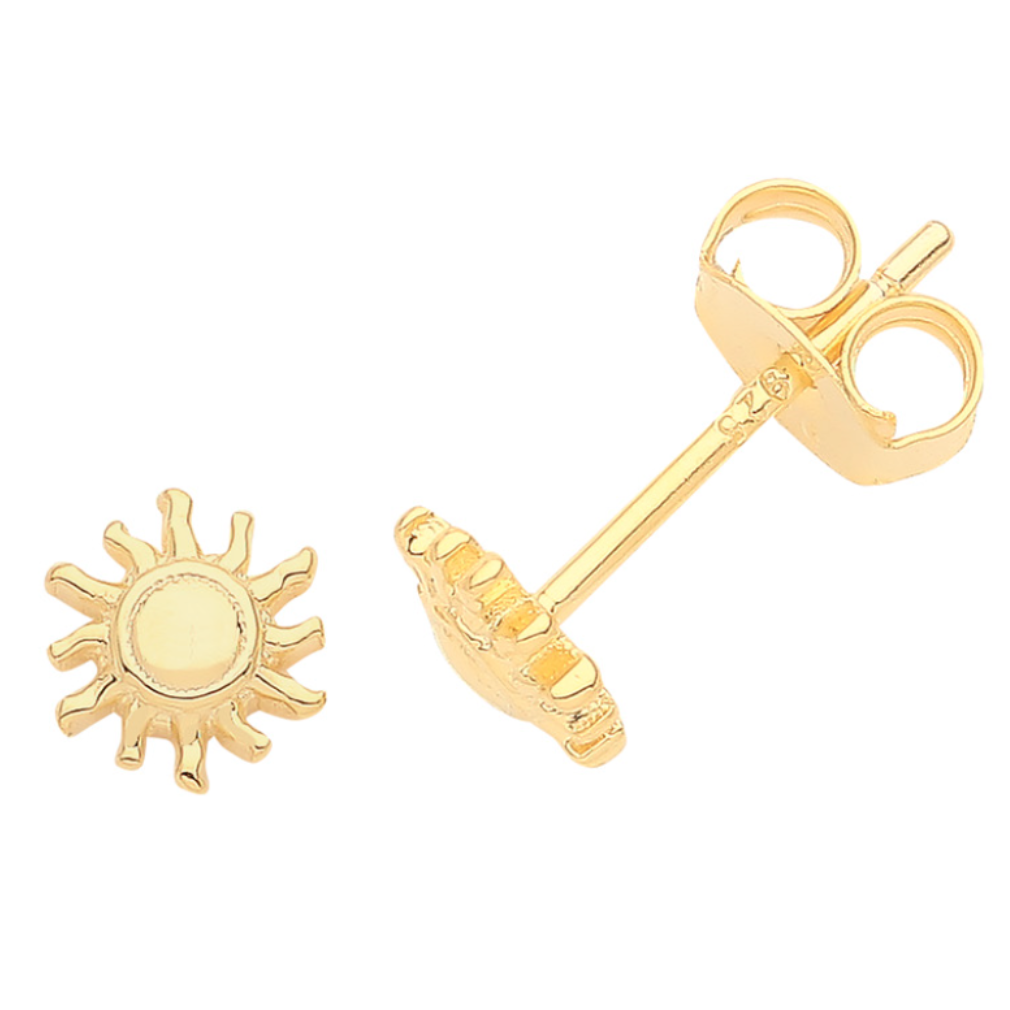 Sun Gold Plated Stud Earrings