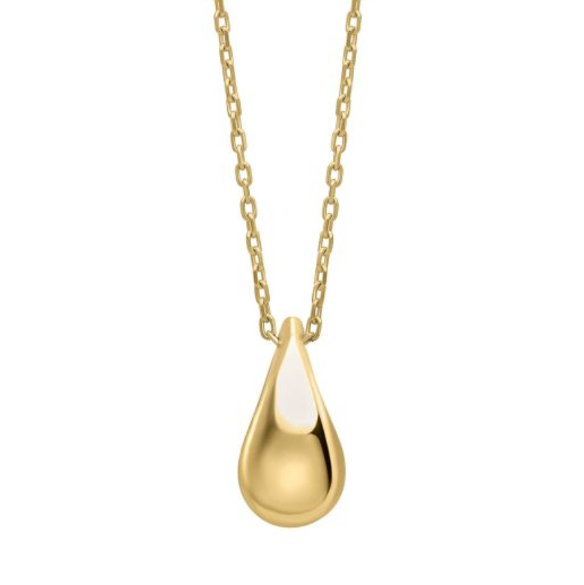 9ct yellow gold teardrop necklace