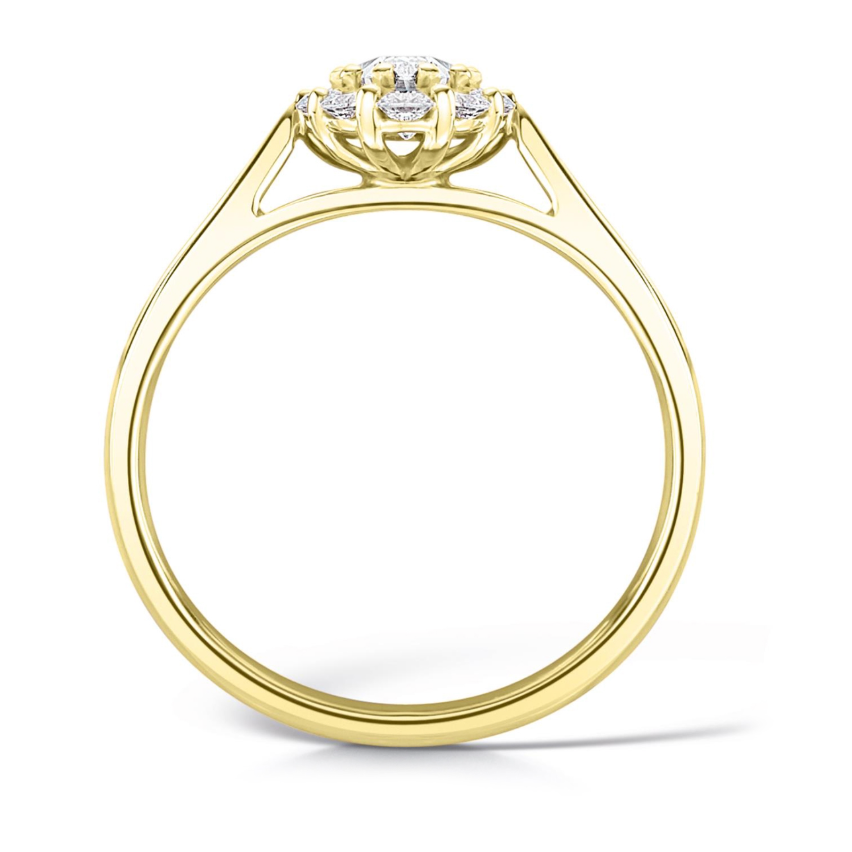 Vintage Style Oval Cluster Engagement Ring