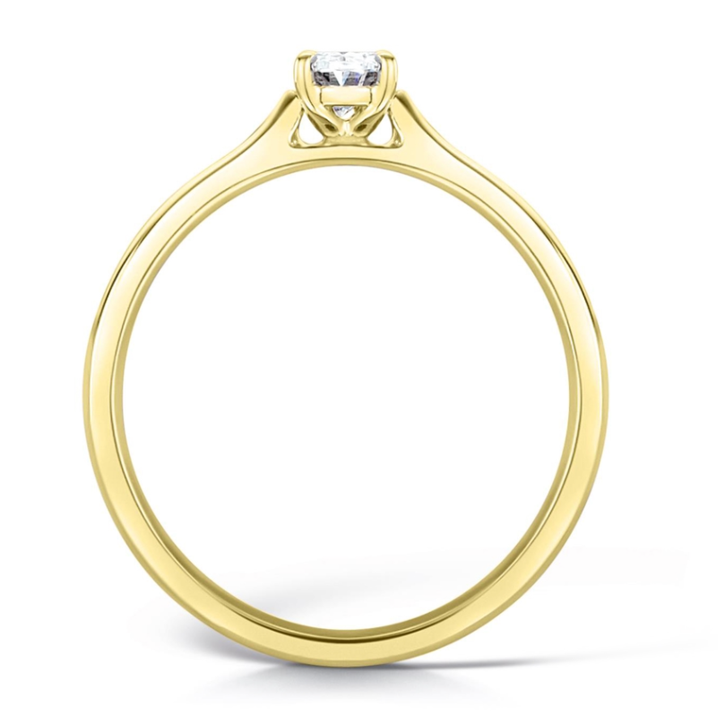 Oval White Diamond Solitare Diamond Engagement Ring