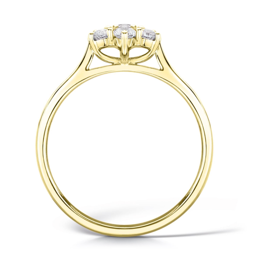 Diamond Flower Cluster Engagement Ring
