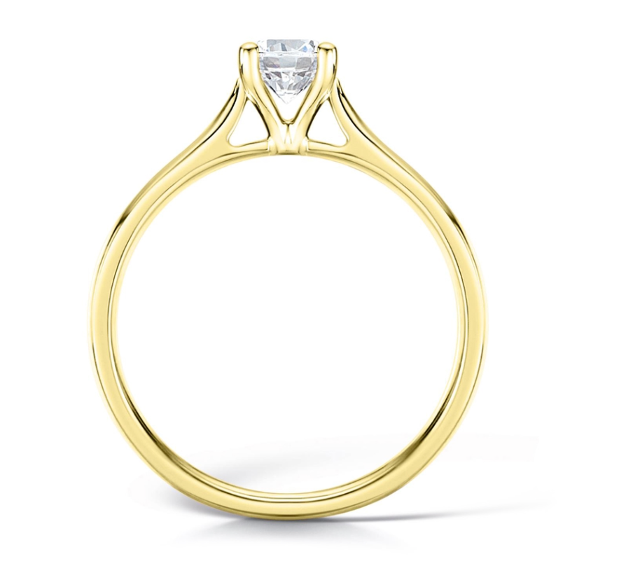 Round White Diamond Solaitre Engagement Ring