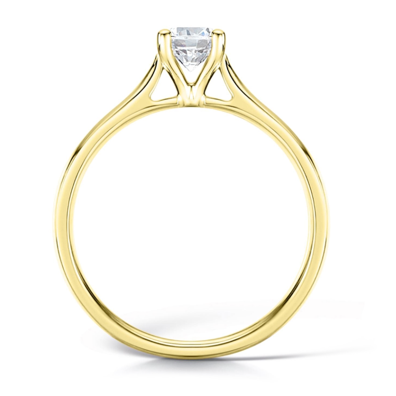 Round Brilliant Cut Diamond Solitaire, 4 Claw Engagement Ring