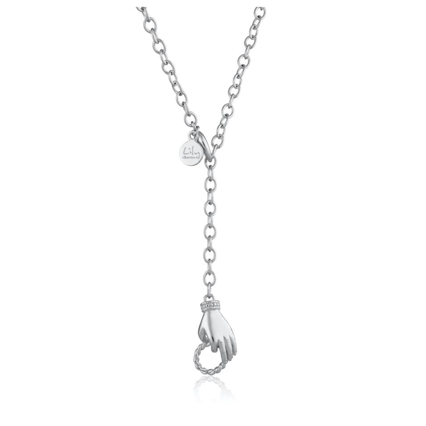 Sterling silver in safe hands charm collector necklace