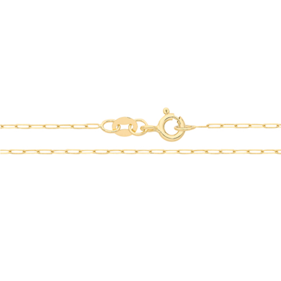 9ct yellow gold fine paperclip chain