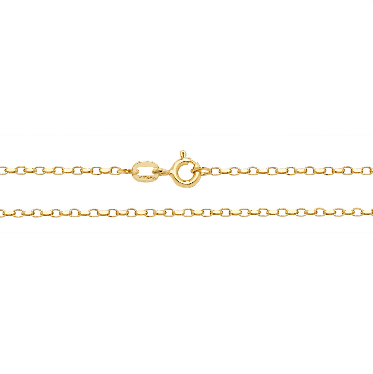 9ct Yellow Gold Faceted Belcher Chain 16"