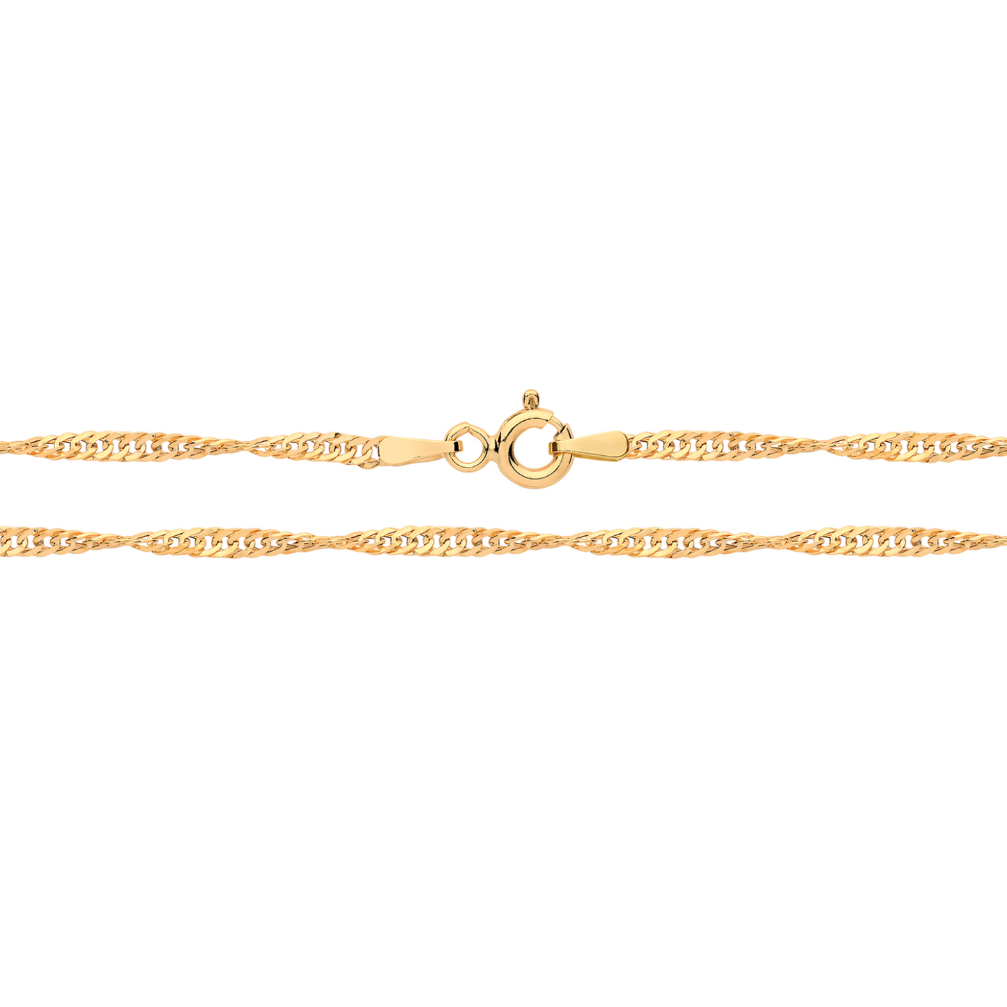 9ct Yellow Gold, 3mm Wide Singapore Chain 20"