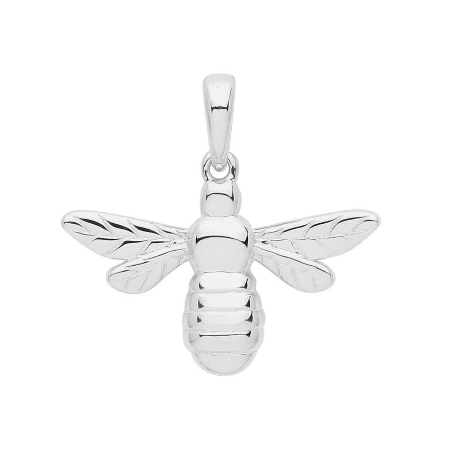 Sterling Silver Rhodium Plated Bee Charm