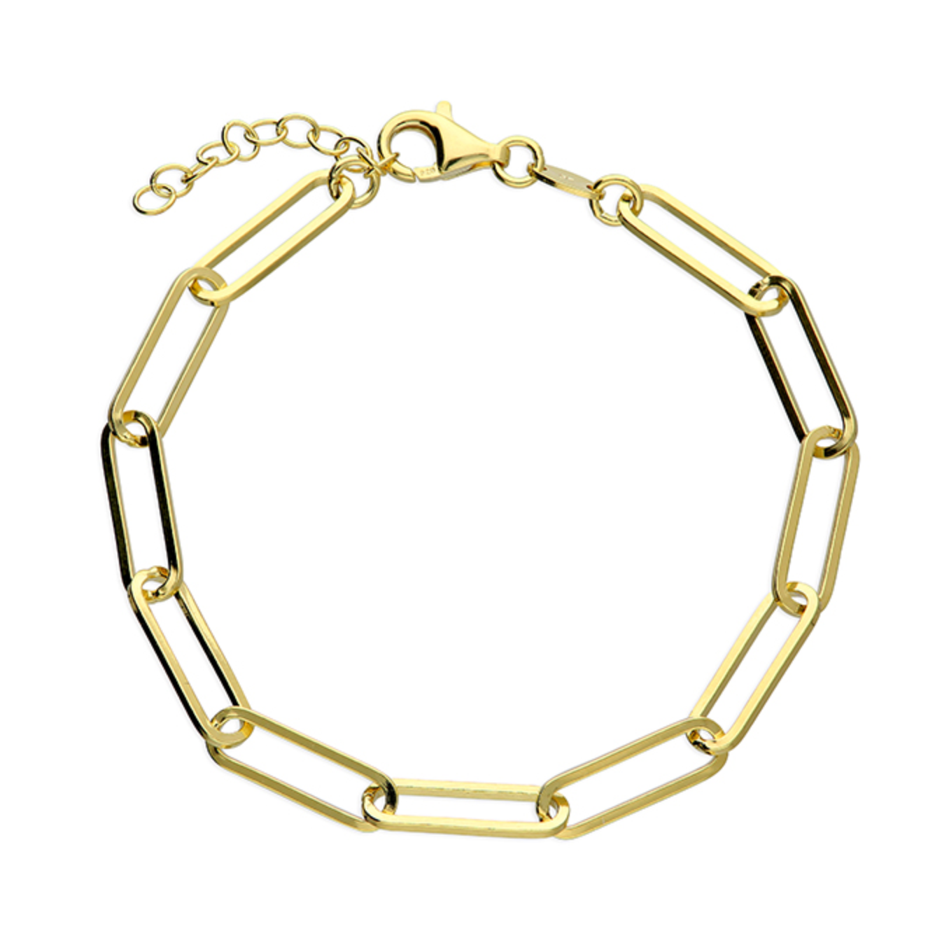 Gold plated paperclip link bracelet
