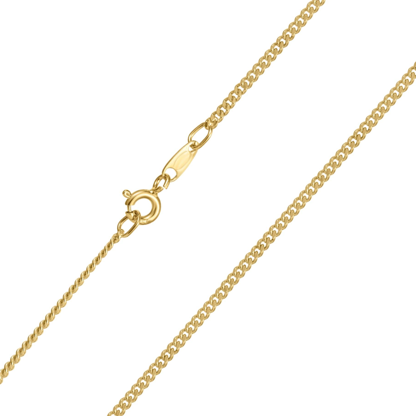 Curb Chain in 18ct Yellow Gold 1.7mm