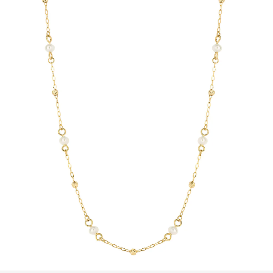 9ct Yellow Gold Freshwater Pearl Necklace