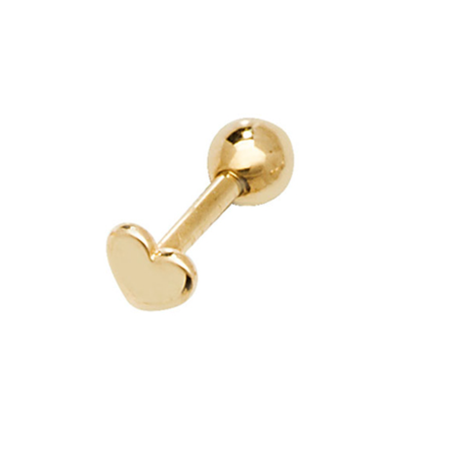 Heart 6mm Post Stud In 9ct Yellow Gold