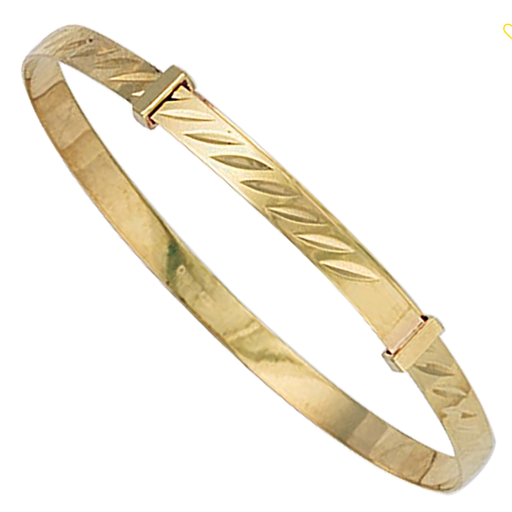 Expandable baby bangle in 9ct yellow gold