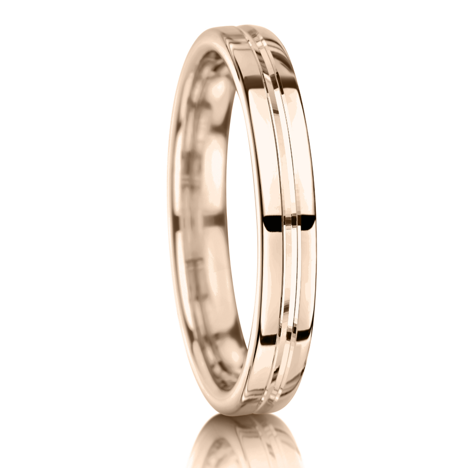 Centre V Groove Finish Wedding Band