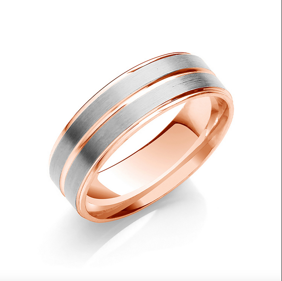 Two Colour Track Edges & Centre Wedding band