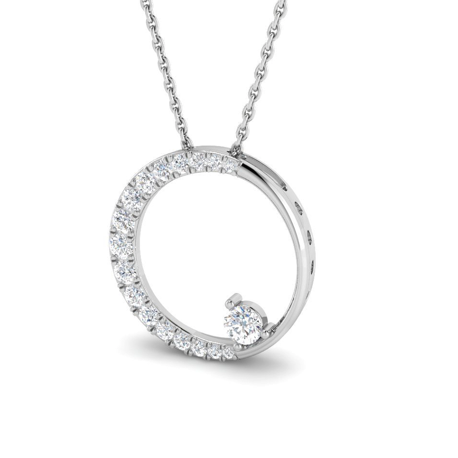 Diamond circle of life necklace in 9ct white gold