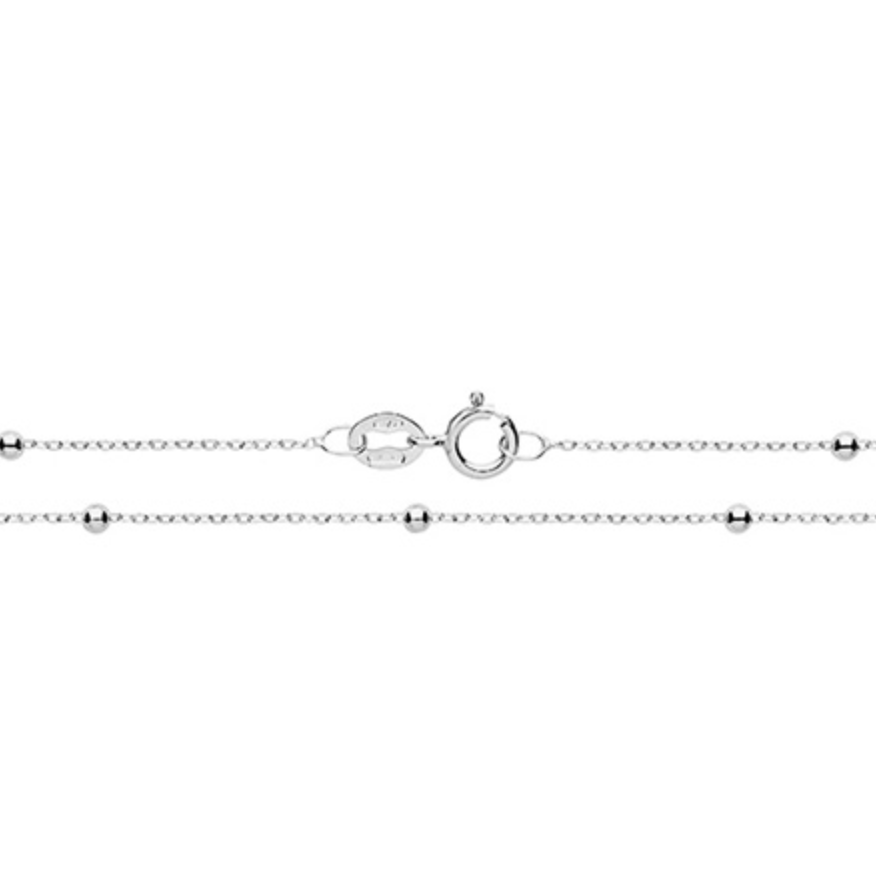 9ct White Gold Trace Satellite Bracelet
