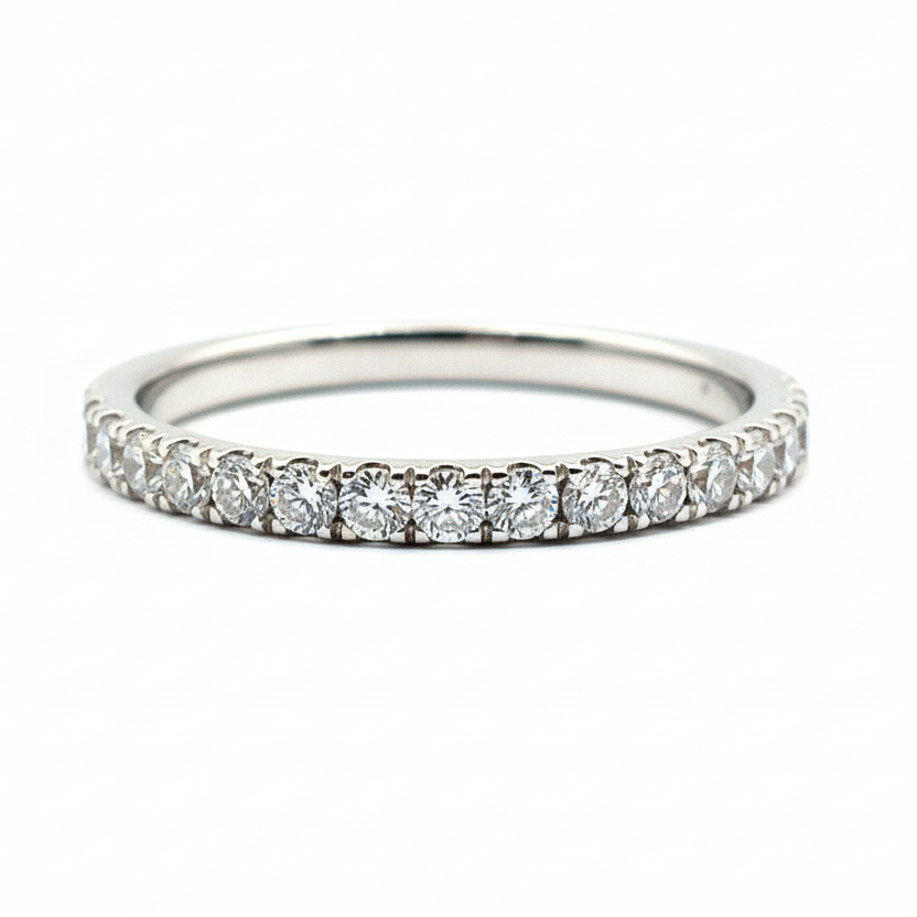 950 Platinum Half Eternity Diamond Wedding Band