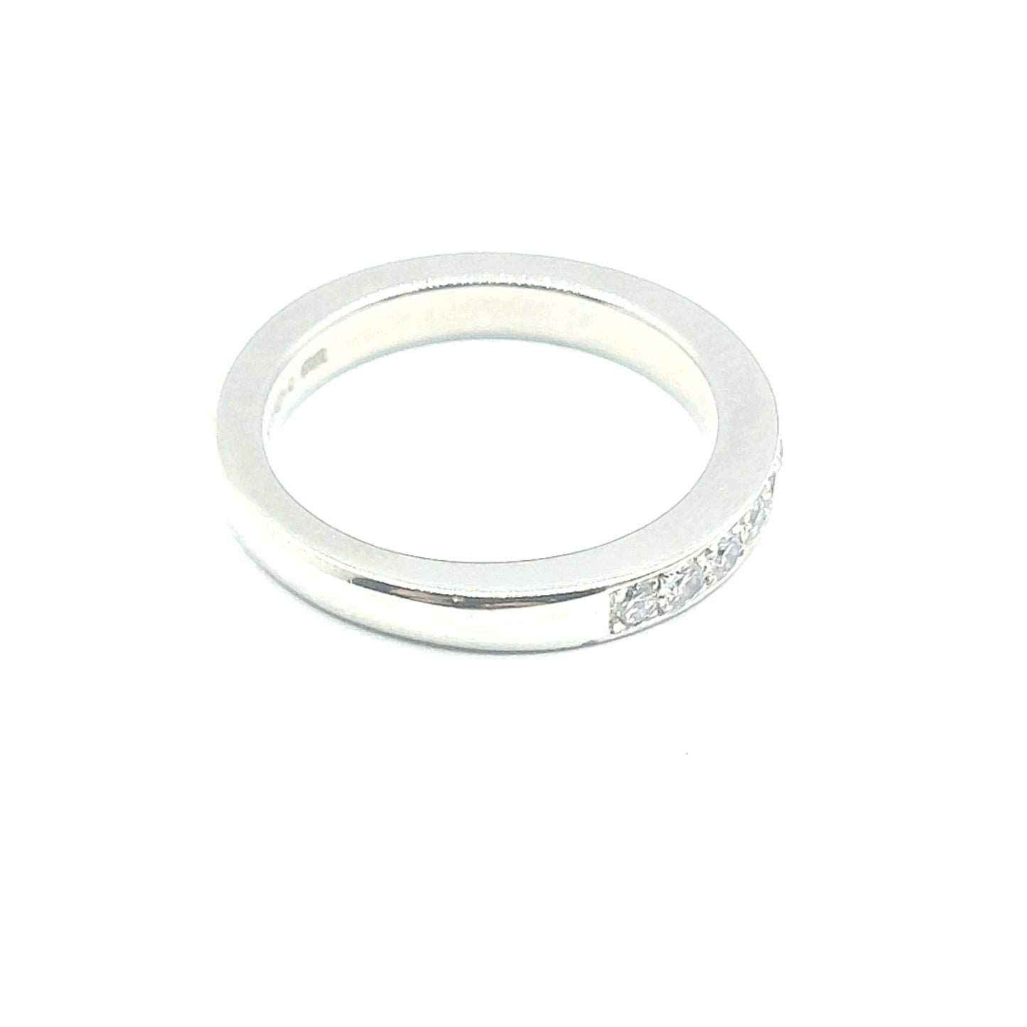950 Platinum Half Eternity Bezel Grain Set Diamond Ring BOODLES