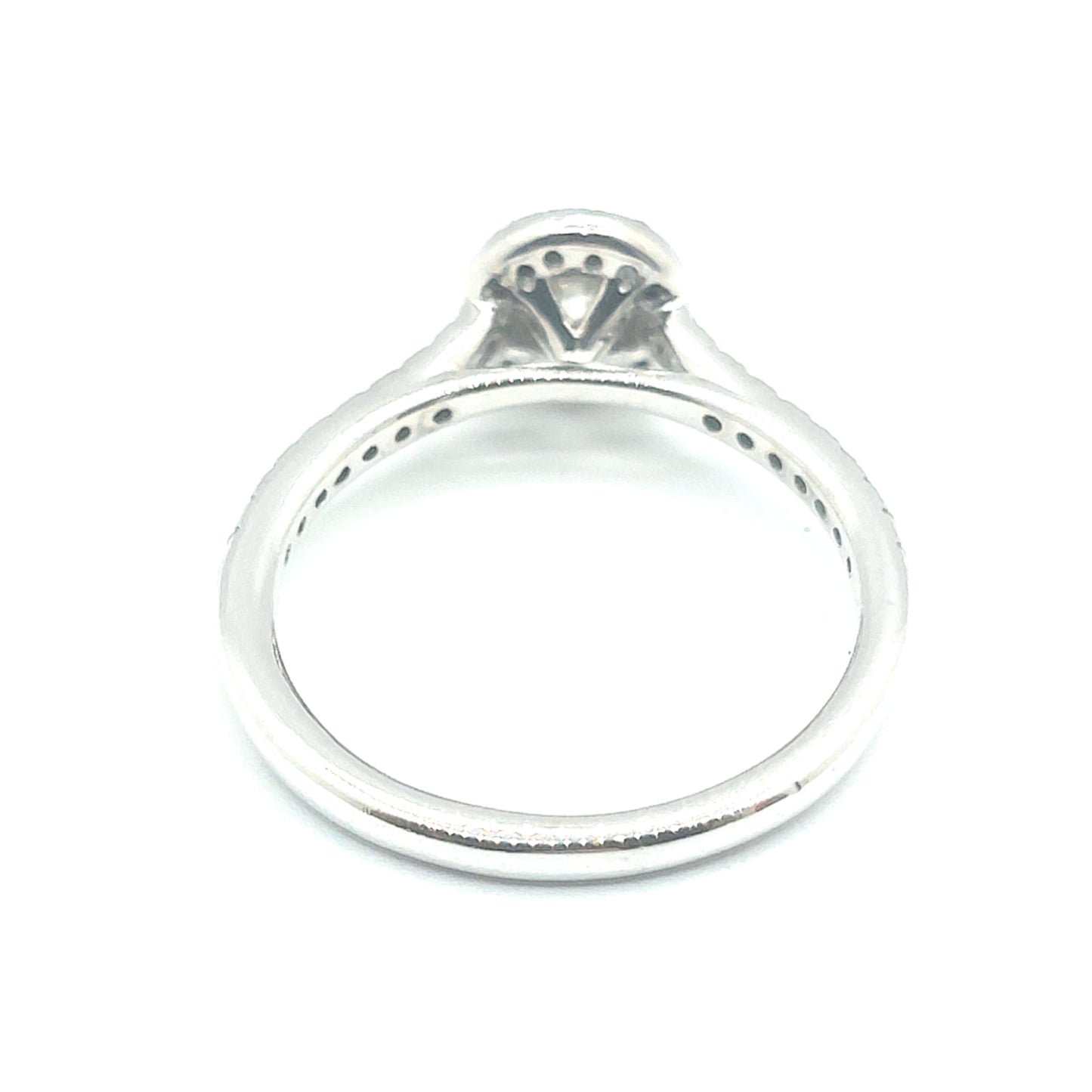 Platinum Halo Round Brilliant Cut Diamond Ring Size L