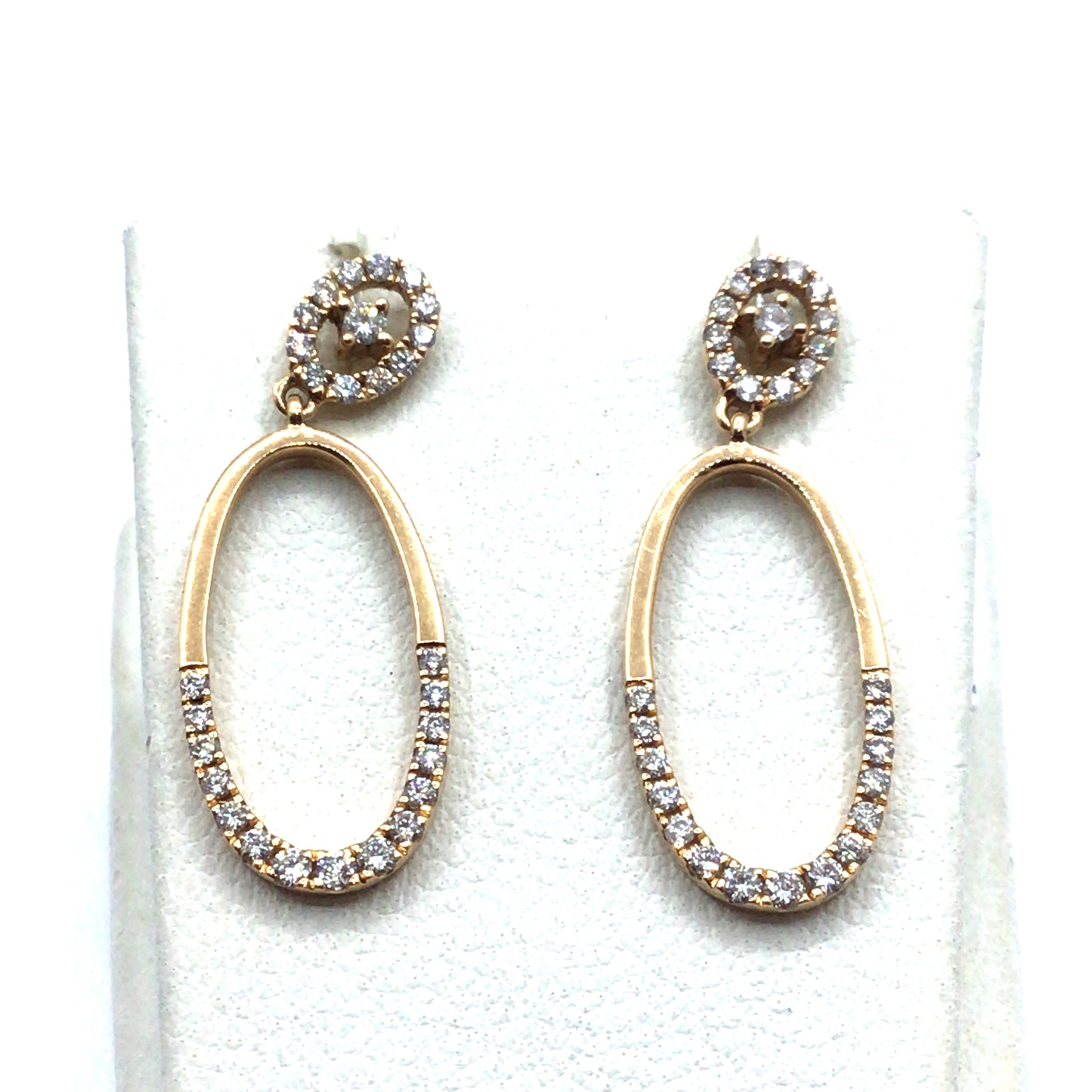 18ct Rose gold 56RD 0.45CT HVS DOUBLEBOVALDROP