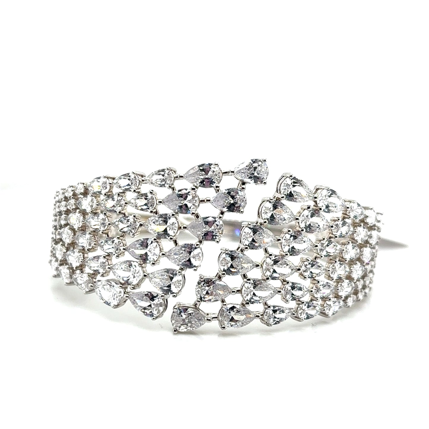 925 Silver pear cut bangle cubic zirconia