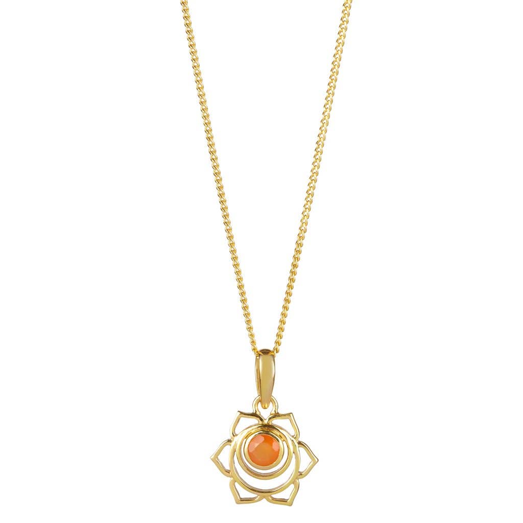 Sacral Chakra Ring, Carnelian & Silver Gold Plated