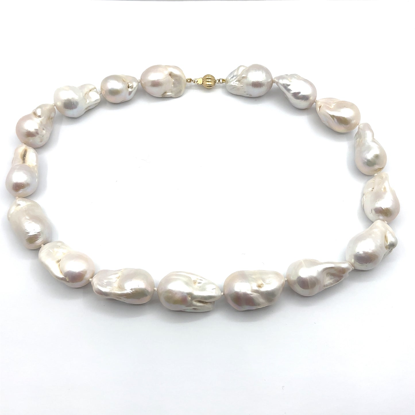 9ct Yellow Gold Baroque Pearl Necklace