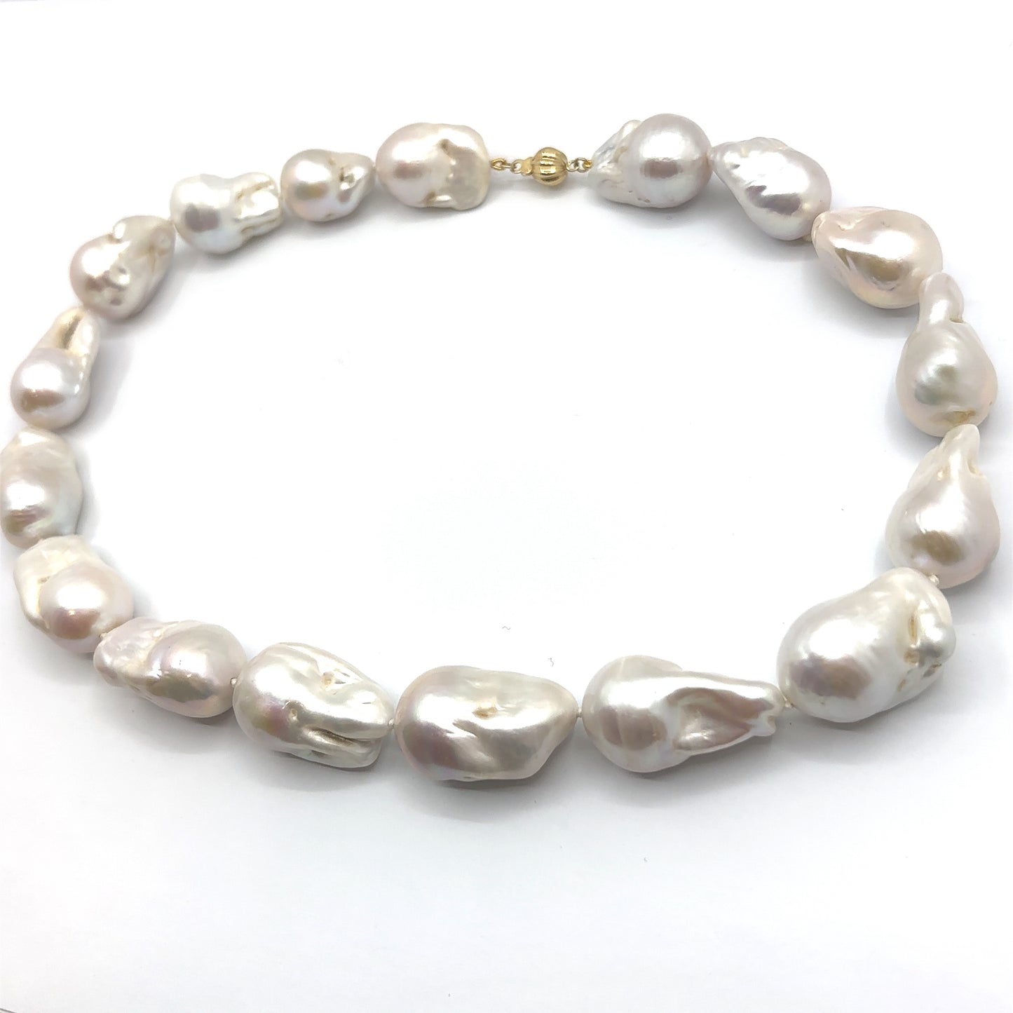 9ct Yellow Gold Baroque Pearl Necklace
