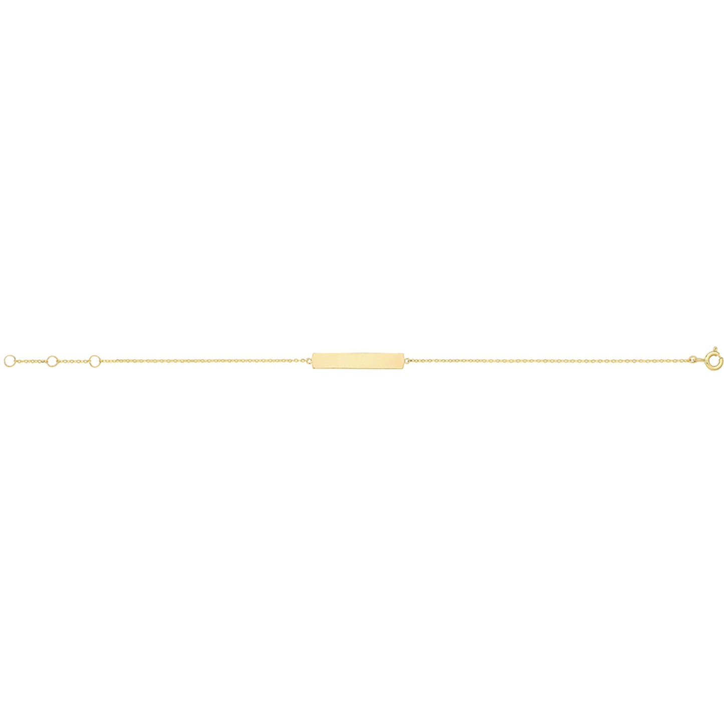 Rectangular ID Tag Adjustable Length Bracelet in 9ct Yellow Gold