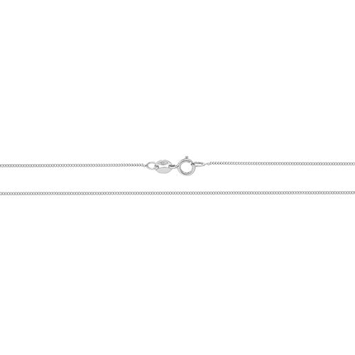 9ct White Gold Close Curb Chain 16"
