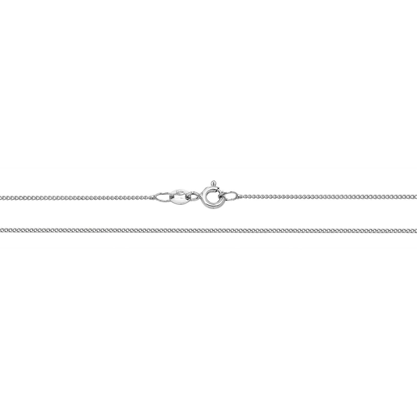 White Gold Medium Weight Flat Curb Chain 18"