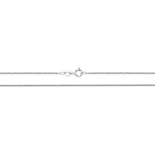 9ct White Gold Double link Wheat Chain 16"