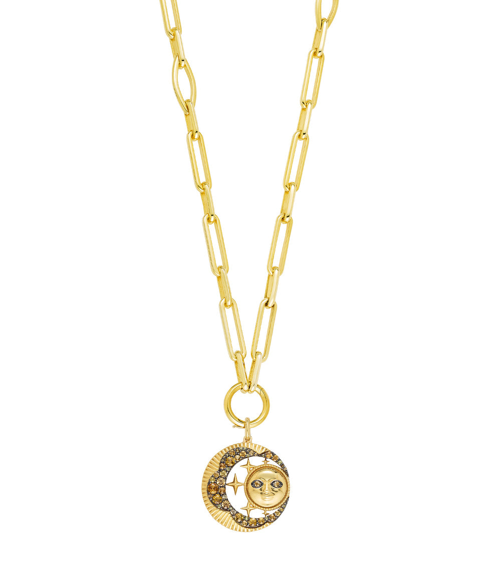 "Look Up At The Moon" Citrine Pendant in 18ct Gold