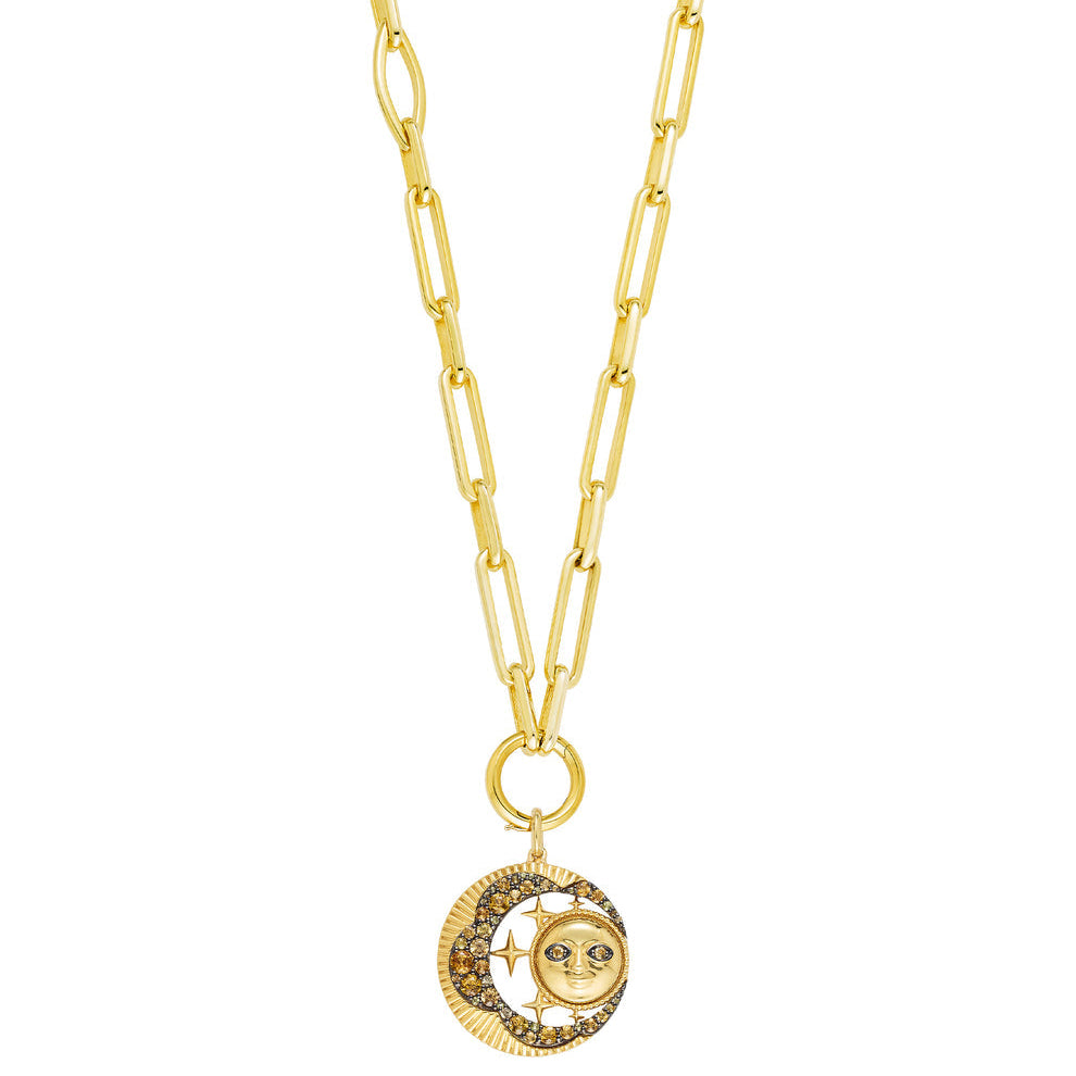 "Look Up At The Moon" Citrine Pendant in 18ct Gold
