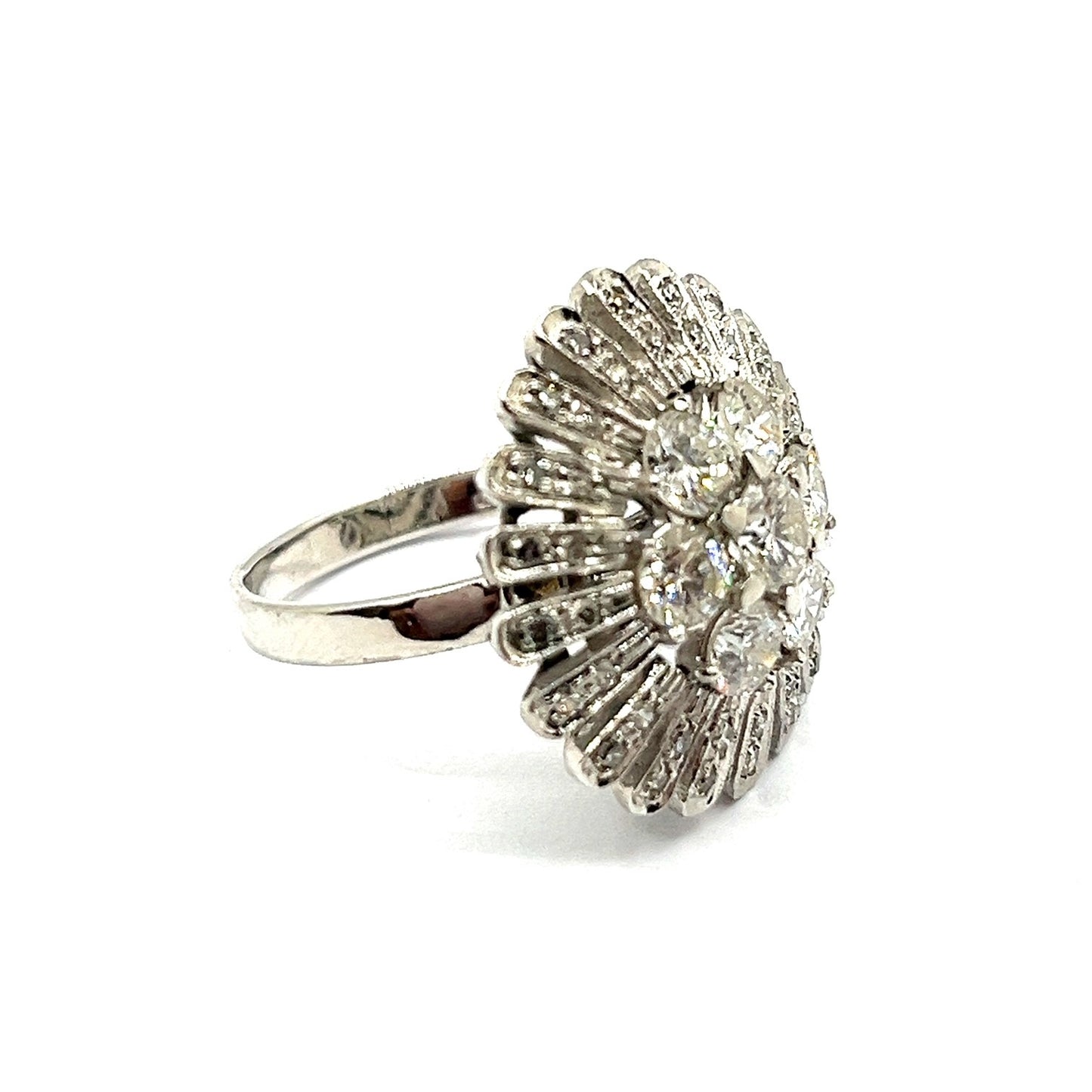 Platinum Vintage Diamond Cluster Ring