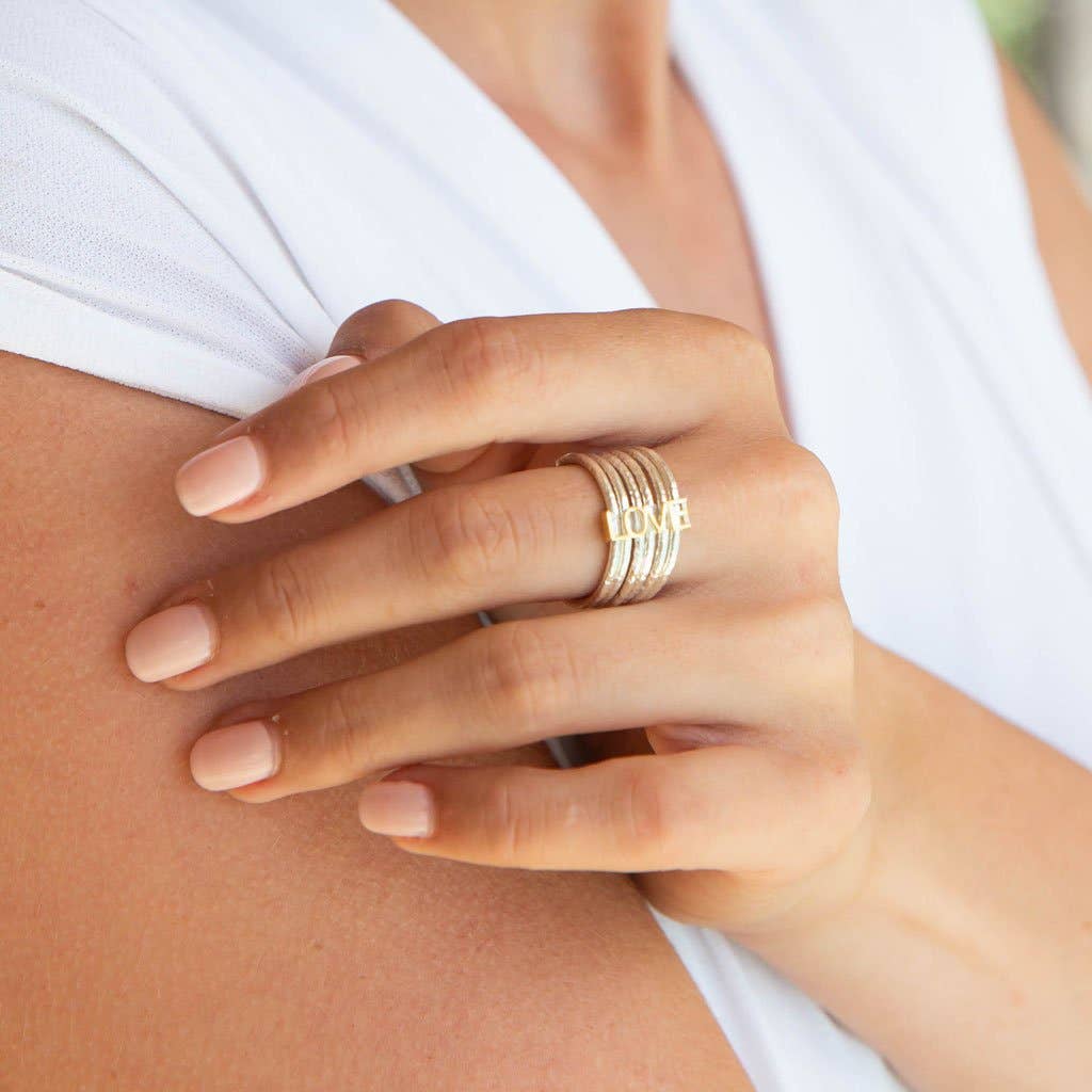 Sterling Silver "LOVE IN A SPIN" Stacking, Spinning Ring