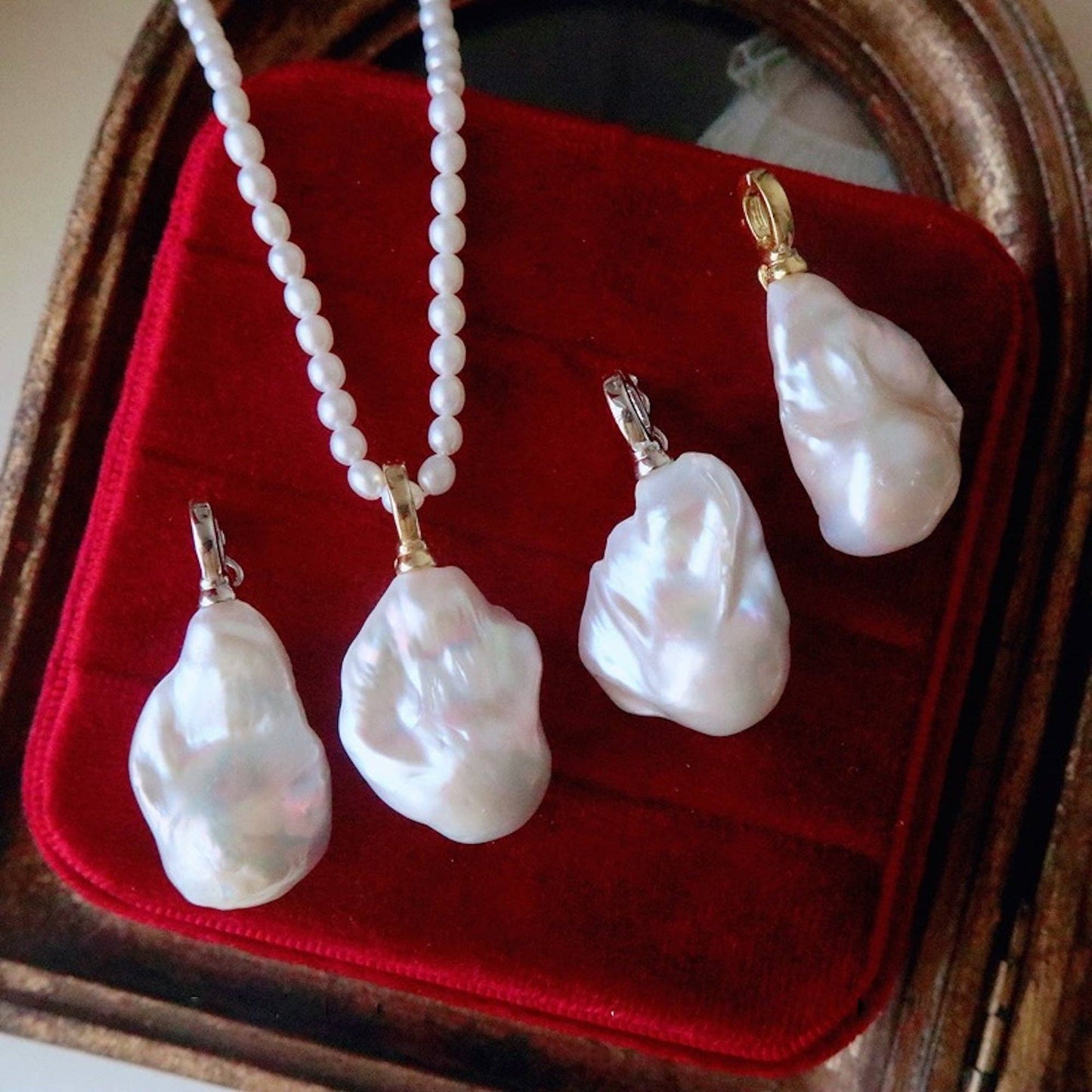 Large Baroque Pearl, Sterling Silver Removable Pendant, small bail