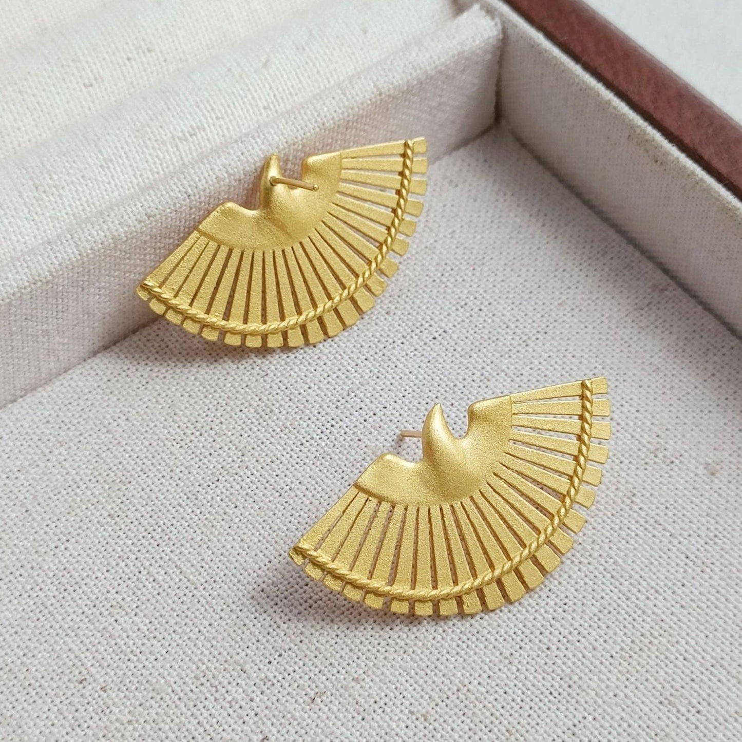 Gold Plated Swallow Bird Design Earrings